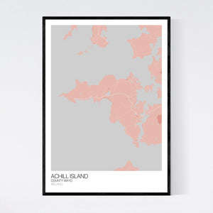 Achill Island Island Map Print