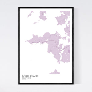 Achill Island Island Map Print