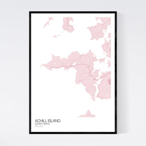 Achill Island Island Map Print