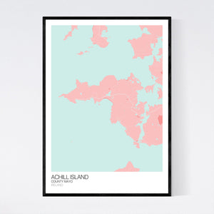 Achill Island Island Map Print