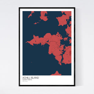 Achill Island Island Map Print