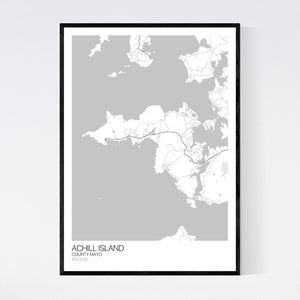 Achill Island Island Map Print