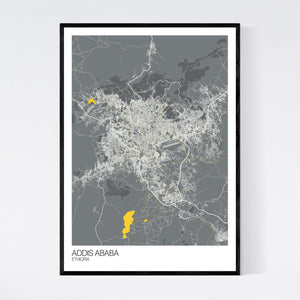 Addis Ababa City Map Print