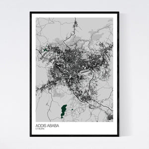 Addis Ababa City Map Print