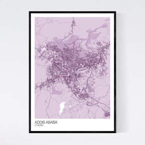 Addis Ababa City Map Print