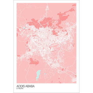 Map of Addis Ababa, Ethiopia