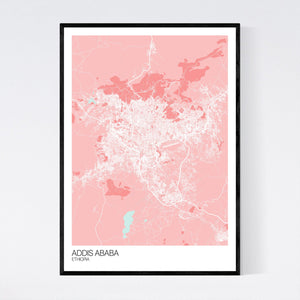 Map of Addis Ababa, Ethiopia