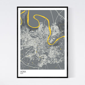 Agra City Map Print