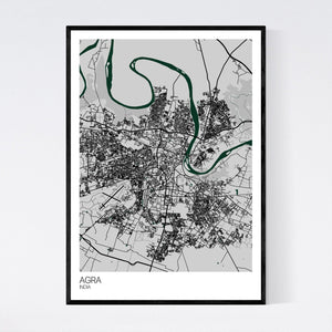 Agra City Map Print