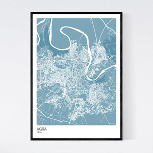 Agra City Map Print