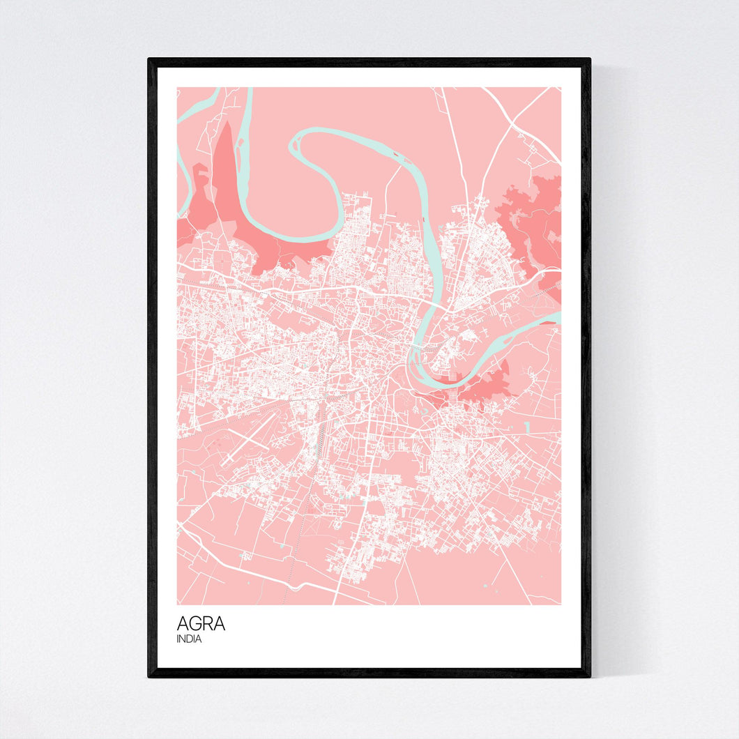 Agra City Map Print