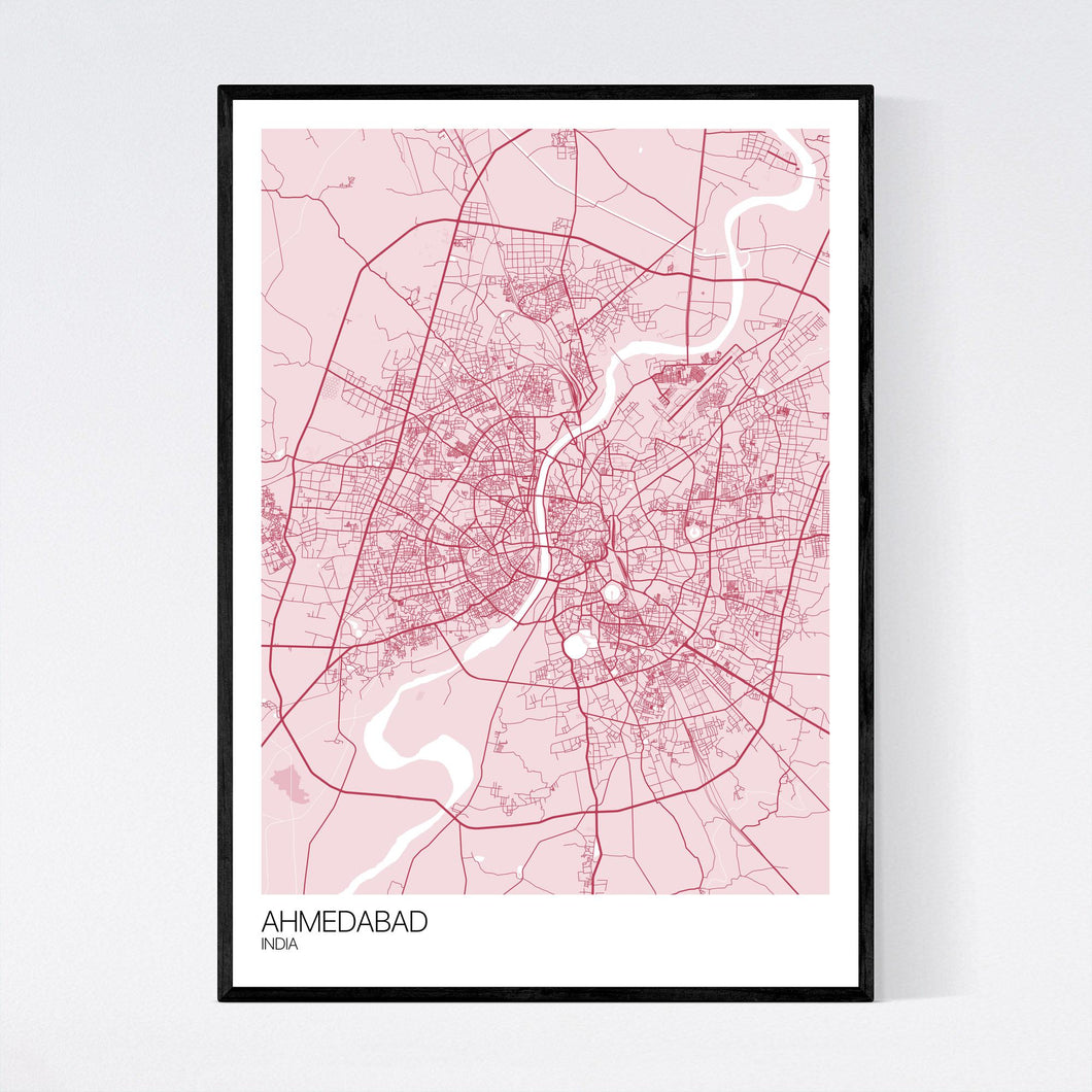 Ahmedabad City Map Print