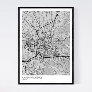 Aix-en-Provence City Map Print