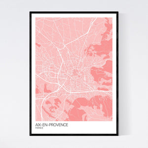 Aix-en-Provence City Map Print