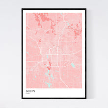 Load image into Gallery viewer, Akron City Map Print