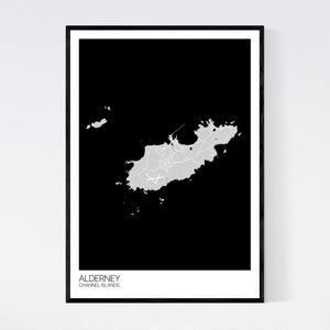 Alderney Island Map Print
