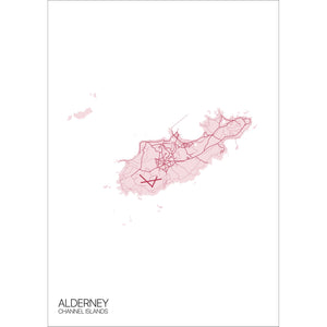 Map of Alderney, Channel Islands