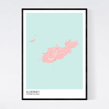 Load image into Gallery viewer, Alderney Island Map Print