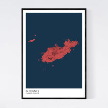 Load image into Gallery viewer, Alderney Island Map Print