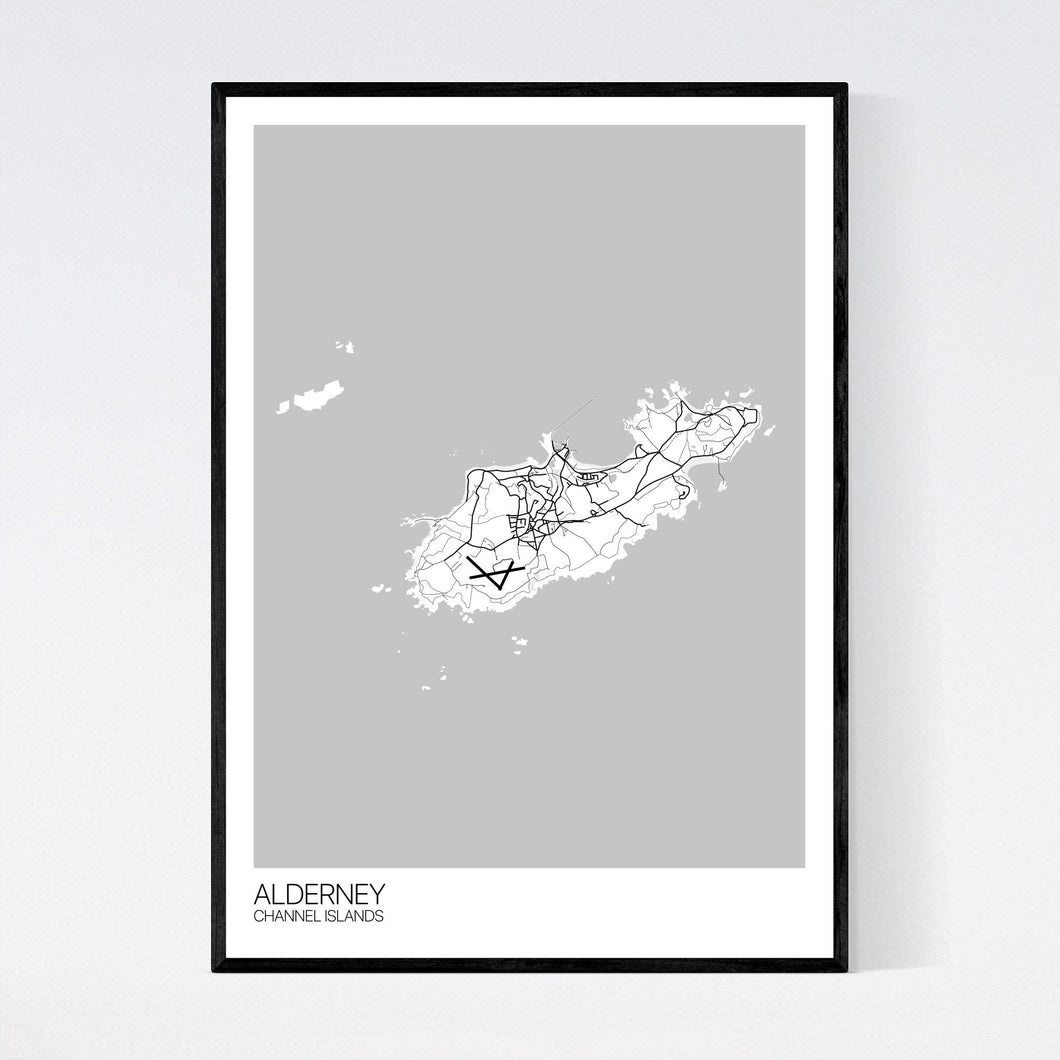 Alderney Island Map Print
