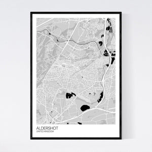 Aldershot City Map Print