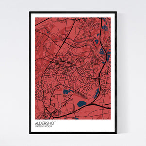 Aldershot City Map Print