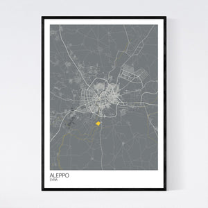 Aleppo City Map Print