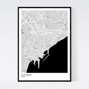 Alicante City Map Print