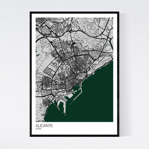 Alicante City Map Print
