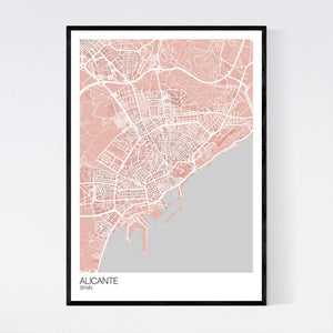 Alicante City Map Print