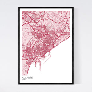 Map of Alicante, Spain