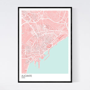Alicante City Map Print