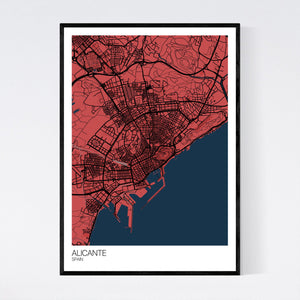 Alicante City Map Print