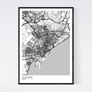 Alicante City Map Print