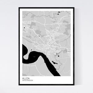 Alloa City Map Print