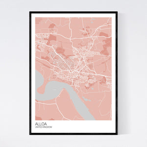 Alloa City Map Print