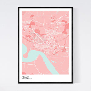 Alloa City Map Print