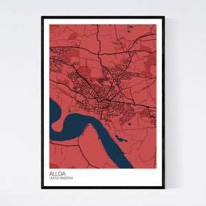 Alloa City Map Print