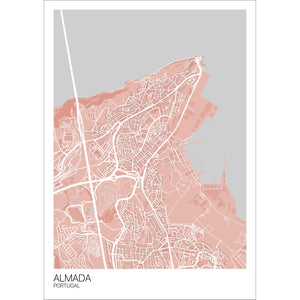 Map of Almada, Portugal