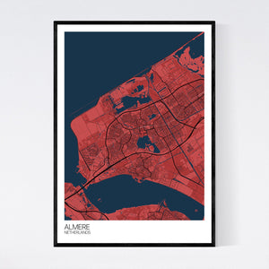 Almere City Map Print