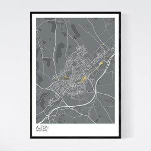 Alton Town Map Print