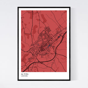 Alton Town Map Print