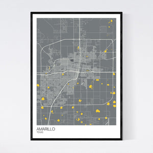 Amarillo City Map Print