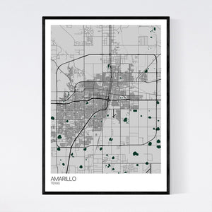 Amarillo City Map Print