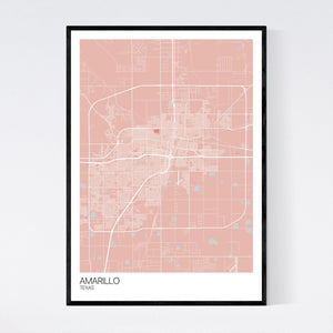 Amarillo City Map Print