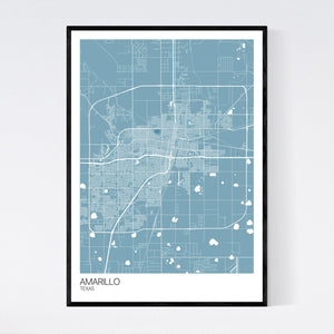 Amarillo City Map Print