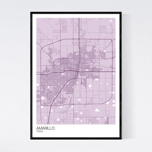 Amarillo City Map Print