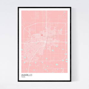 Amarillo City Map Print