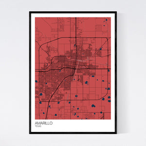 Amarillo City Map Print