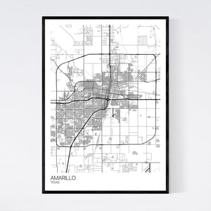Amarillo City Map Print
